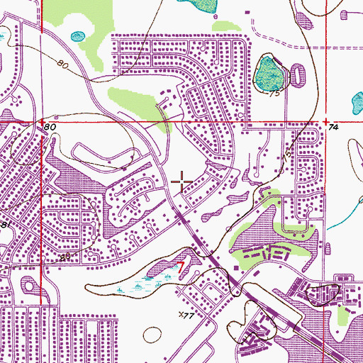 Topographic Map of Osceola County Library System Buenaventura Branch, FL