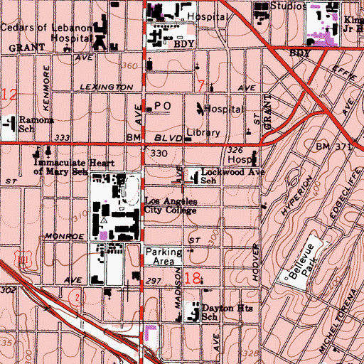 Topographic Map of Lockwood Elementary School, CA