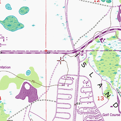 Topographic Map of Indian Springs Golf and Tennis Club, FL