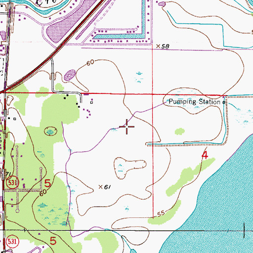 Topographic Map of Indigo Lakes Golf Club, FL
