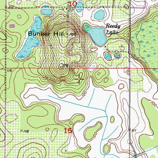 Topographic Map of Interlachen Country Club, FL