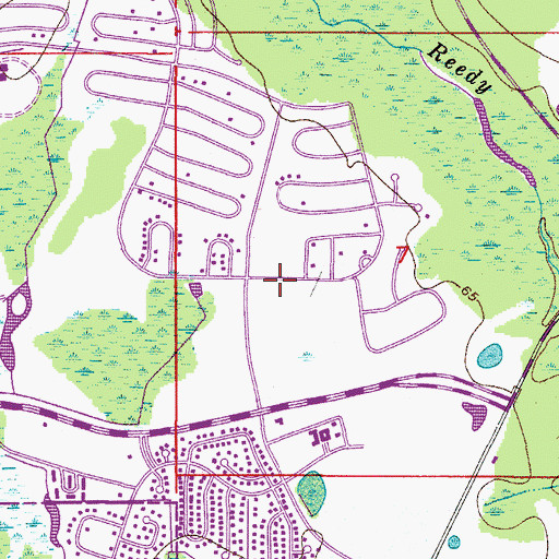 Topographic Map of Poinciana Post Office, FL