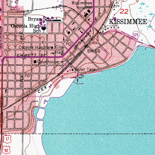 Topographic Map of Big Toho Marina, FL