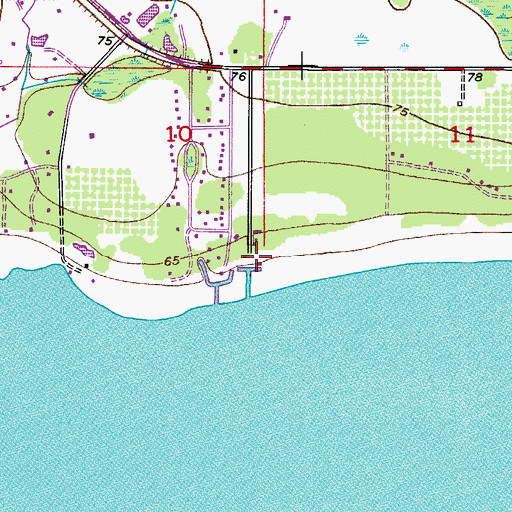 Topographic Map of East Lake Fish Camp Marina, FL