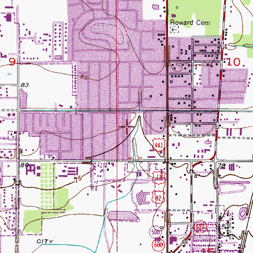 Topographic Map of Highlands Mobile Home Park, FL