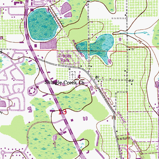 Topographic Map of Kings Mobile Home Park, FL