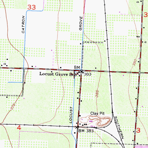 Topographic Map of Locust Grove School, CA