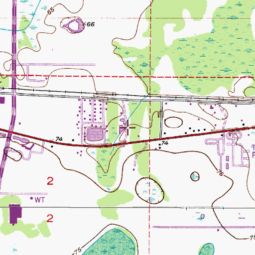 Topographic Map of Pine Lake Mobile Home Park, FL