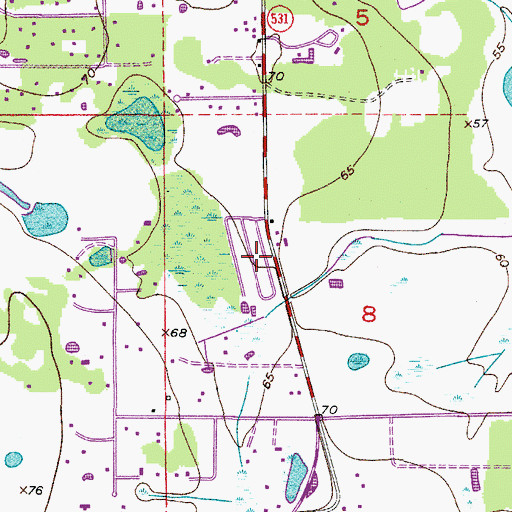 Topographic Map of Pleasant Hill Village Mobile Home Park, FL