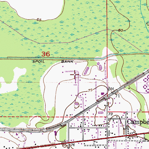 Topographic Map of Teels Mobile Home Park, FL