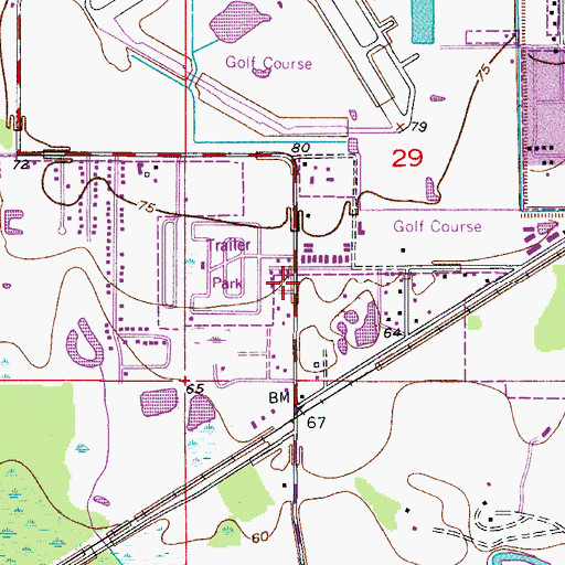 Topographic Map of Wagon Wheel Mobile Home Park, FL