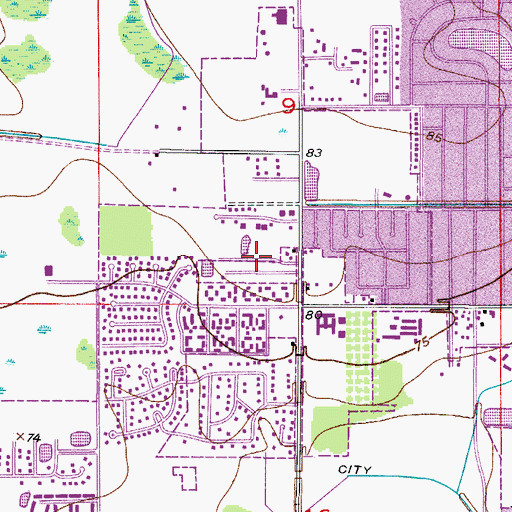 Topographic Map of Bermuda Mobile Home Park, FL