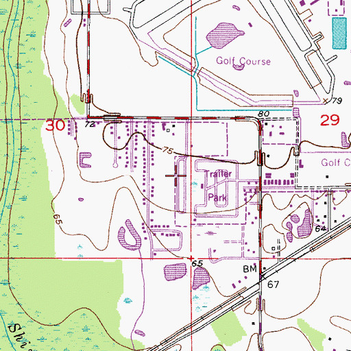 Topographic Map of Country Life Family Mobile Home Park, FL
