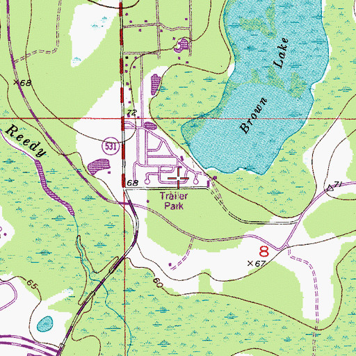 Topographic Map of Cypress Cove Mobile Home Park, FL