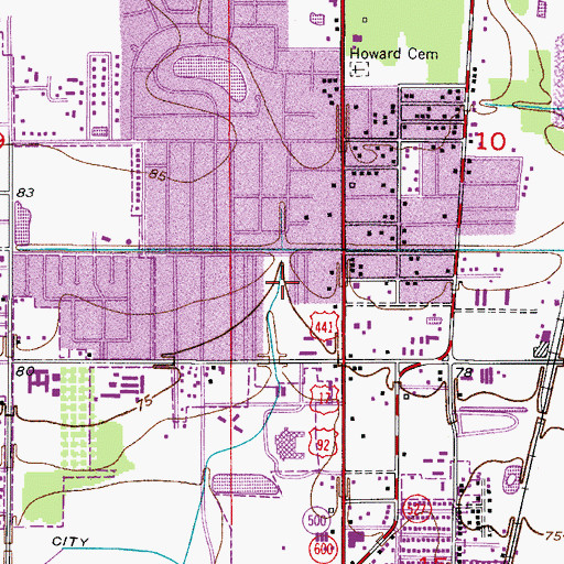 Topographic Map of Jackson Square Mobile Home Park, FL