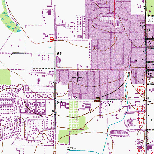 Topographic Map of Kissimmee Gardens Mobile Home Park, FL