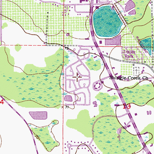 Topographic Map of Siesta Lago Mobile Home Village, FL
