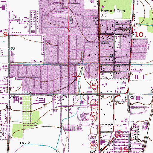 Topographic Map of Sun Friendly Community Village Mobile Home Park, FL