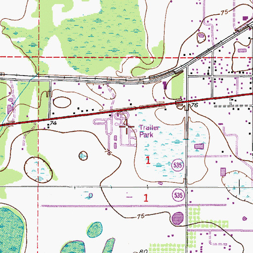 Topographic Map of Windsor Mobile Home Village, FL