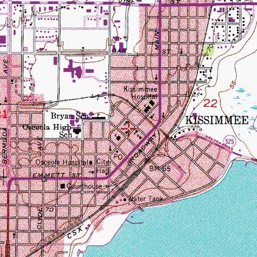 Topographic Map of Antioch Missionary Baptist Church, FL