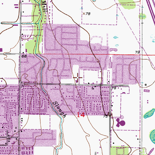 Topographic Map of Celebration Worship Center, FL