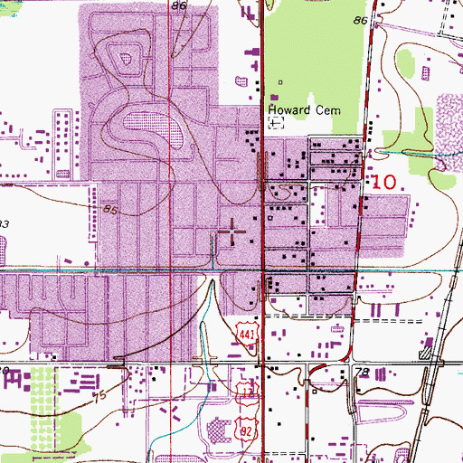 Topographic Map of Emmanuel Baptist Church, FL