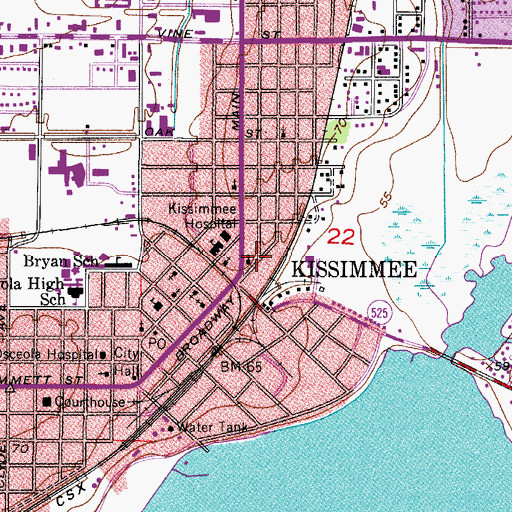 Topographic Map of First Christian Church, FL