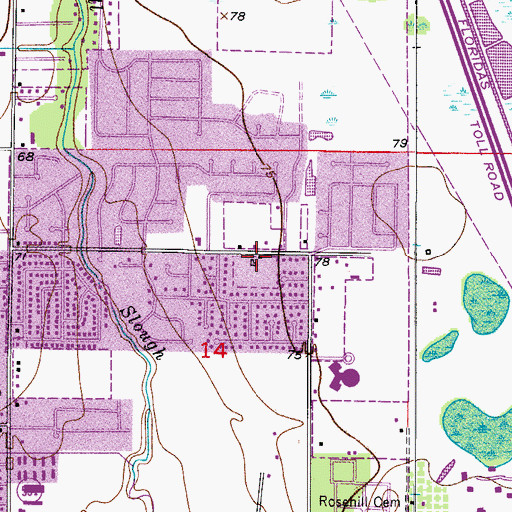 Topographic Map of First Church of the Nazarene, FL