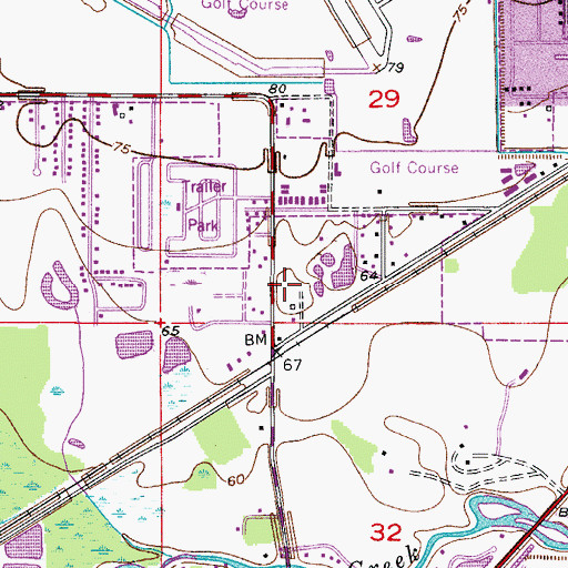 Topographic Map of Kingdom Hall of Jehovahs Witnesses South Kissimmee Congregation, FL