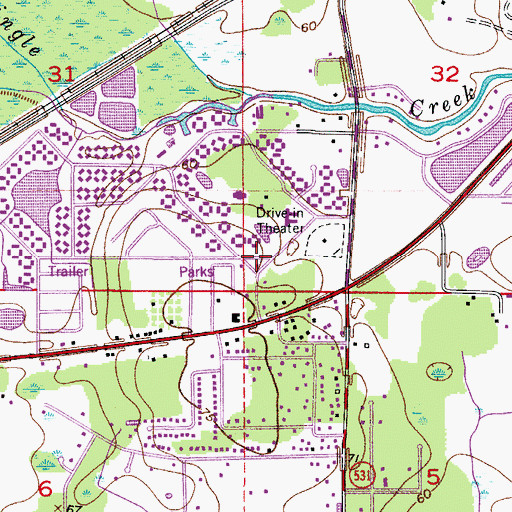 Topographic Map of Kissimmee Community Church, FL