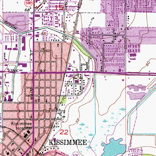 Topographic Map of Kissimmee Spanish Seventh Day Adventist Church, FL