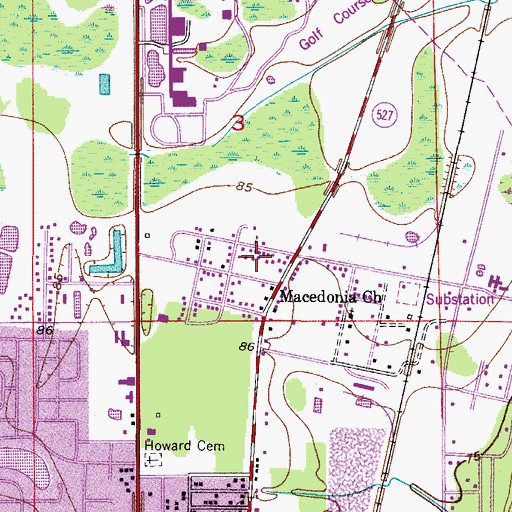 Topographic Map of New Hope Community Church, FL