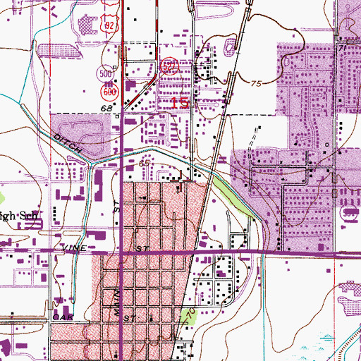 Topographic Map of Saint Luke Missionary Baptist Church, FL