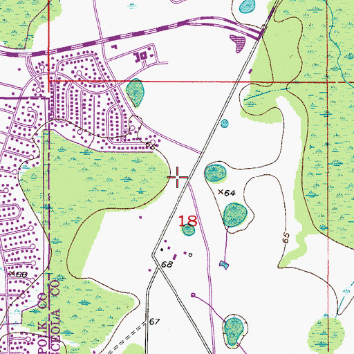 Topographic Map of The New Jerusalem Church, FL