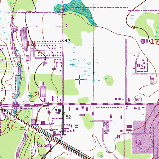 Topographic Map of Osceola Square Mall, FL