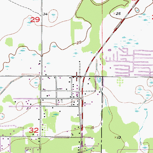 Topographic Map of County Line Trailer Park, FL