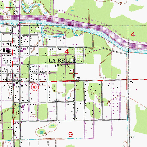 Topographic Map of Caloosa Baptist Church, FL