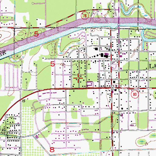 Topographic Map of Central Church of Christ, FL