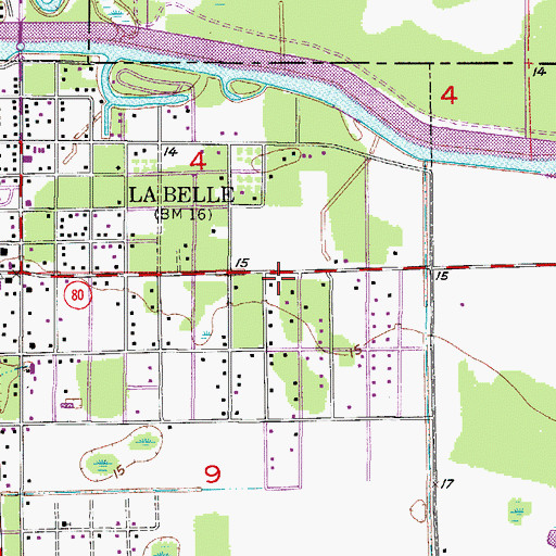 Topographic Map of Church of God of Labelle, FL