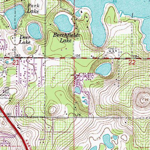 Topographic Map of Lady Lake Mobile Home Park, FL