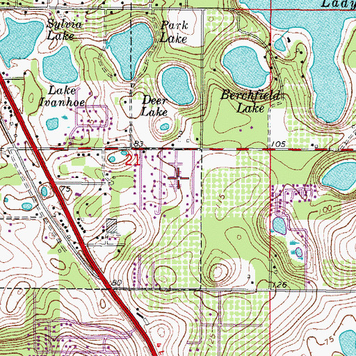 Topographic Map of Sunshine Mobile Home Park, FL