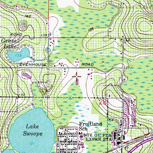 Topographic Map of Cypress Greens Mobile Home Park, FL