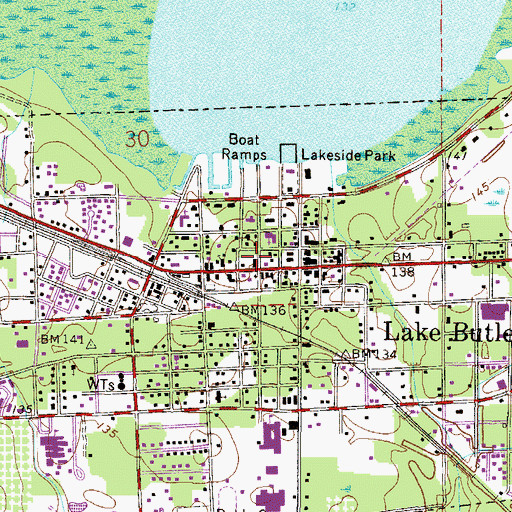 Topographic Map of Union County Public Library, FL
