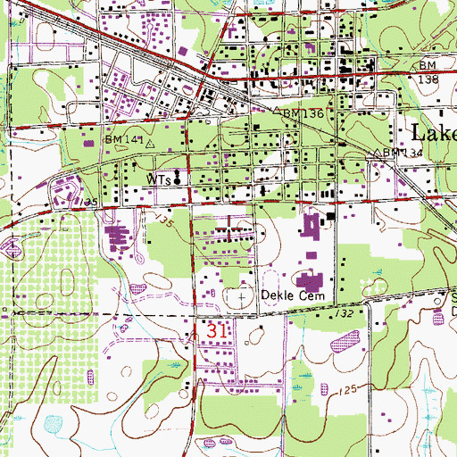 Topographic Map of Virginias Trailer Park, FL