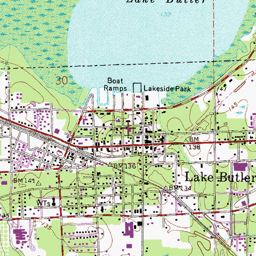 Topographic Map of First Christian Church, FL