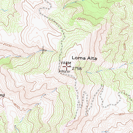 Topographic Map of Loma Alta, CA