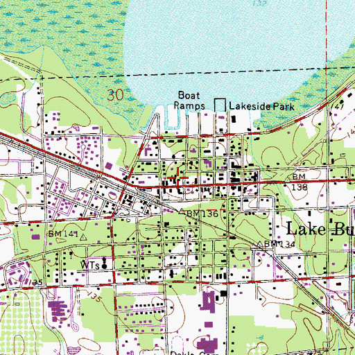 Topographic Map of First United Methodist Church, FL