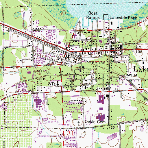 Topographic Map of Lake Butler Church of God, FL