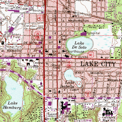 Topographic Map of Columbia County Historical Museum, FL