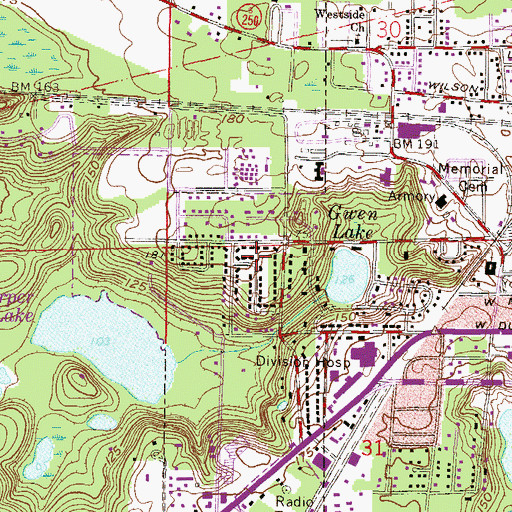 Topographic Map of Miltons Campground Number 1, FL